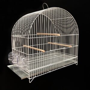 227 - GAIOLA REDONDA 3 COMEDORES - LUXO (CANÁRIO DE PORTE)